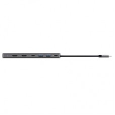 Концентратор Trust USB-C 7-in1 2xUSB-А 3.2/2xUSB-С/2xHDMI/DP aluminiu 0.16m grey (25661_TRUST) - Фото
