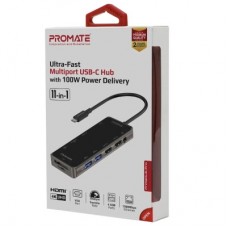 Концентратор Promate USB-C 11-in-1 Promate primehub-pro.grey (primehub-pro.grey) - Фото