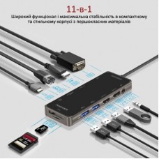 Концентратор Promate USB-C 11-in-1 Promate primehub-pro.grey (primehub-pro.grey) - Фото