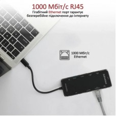 Концентратор Promate USB-C 11-in-1 Promate primehub-pro.grey (primehub-pro.grey) - Фото