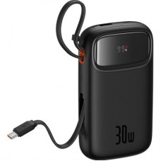 Батарея універсальна Baseus QPow2 20000 mAh 30 W, with 2*Type-C Cable, Black (P10055009113-00) - Фото
