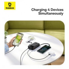 Батарея універсальна Baseus QPow2 20000 mAh 30 W, with 2*Type-C Cable, Black (P10055009113-00) - Фото