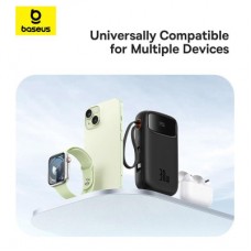 Батарея універсальна Baseus QPow2 20000 mAh 30 W, with 2*Type-C Cable, Black (P10055009113-00) - Фото
