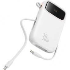 Батарея універсальна Baseus QPow2 20000 mAh 30 W, with 2*Type-C Cable, White (P10055009213-00)