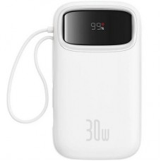 Батарея універсальна Baseus QPow2 20000 mAh 30 W, with 2*Type-C Cable, White (P10055009213-00) - Фото