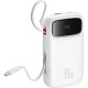 Батарея універсальна Baseus QPow2 20000 mAh 30 W, with 2*Type-C Cable, White (P10055009213-00)
