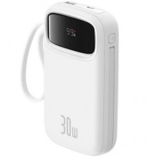 Батарея універсальна Baseus QPow2 20000 mAh 30 W, with 2*Type-C Cable, White (P10055009213-00) - Фото