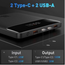 Батарея універсальна Baseus Blade Digital Display 20000 mAh PD/100W, Black (PPDGL-01, PPBLD100-S) (PPBL000201) - Фото