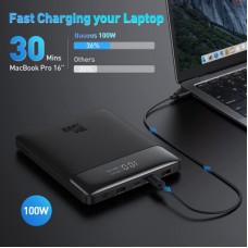 Батарея універсальна Baseus Blade Digital Display 20000 mAh PD/100W, Black (PPDGL-01, PPBLD100-S) (PPBL000201) - Фото