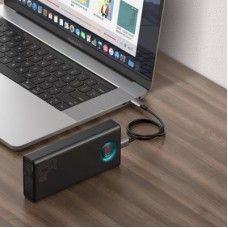 Батарея універсальна Baseus Amblight Digital Quick 30000mAh 65W, Black (PPLG00101) - Фото