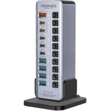 Концентратор Promate USB-C 14-in-1 Promate gegatower-60w (gegatower-60w) - Фото