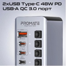 Концентратор Promate USB-C 14-in-1 Promate gegatower-60w (gegatower-60w) - Фото