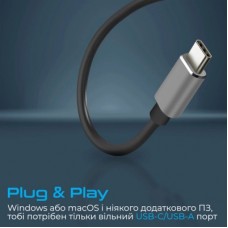 Концентратор Promate USB-C 4-in-1 порти Promate litehub-4.grey (litehub-4.grey) - Фото