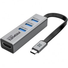 Концентратор Promate USB-C 4-in-1 порти Promate mediahub-c3.grey (mediahub-c3.grey) - Фото