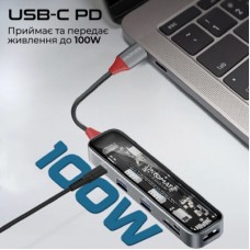 Концентратор Promate USB-C 7-in-1 Promate transhub-lite (transhub-lite) - Фото