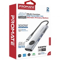 Концентратор Promate USB-C 9-in-1 Promate comandhub-lite (comandhub-lite) - Фото