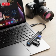 Концентратор XO USB-C 4-in-1 порти XO HUB014B.black (HUB014B.black) - Фото