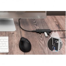 Концентратор Digitus USB-A and USB-C to 4xUSB 1x USB-C 1.2m Black (DA-70236) - Фото