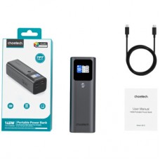Батарея универсальная Choetech 27000mAh, PD/140W in/out, 2*USB-C/PD5.0, QC3.0/22W, TFT Display (B670-CCGY) - Фото