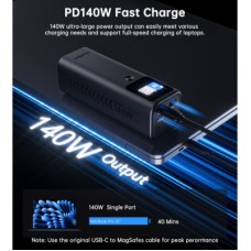 Батарея универсальная Choetech 27000mAh, PD/140W in/out, 2*USB-C/PD5.0, QC3.0/22W, TFT Display (B670-CCGY) - Фото