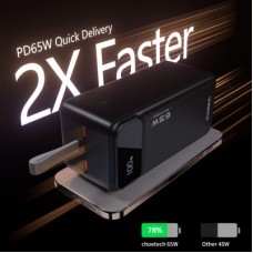 Батарея універсальна Choetech 50000mAh, PD/65W, QC/3.0, USB-C In/out, 2*USB-A (B733-CCBK) - Фото