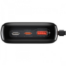 Батарея універсальна Baseus Qpow 20000 mAh 20 W, PD/3.0, QC/3.0, built-in lightning, black (PPQD060201) - Фото