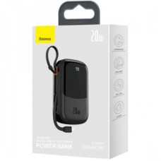 Батарея універсальна Baseus Qpow 20000 mAh 20 W, PD/3.0, QC/3.0, built-in lightning, black (PPQD060201) - Фото