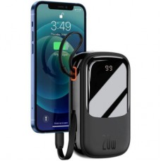 Батарея універсальна Baseus Qpow 20000 mAh 20 W, PD/3.0, QC/3.0, built-in lightning, black (PPQD060201) - Фото