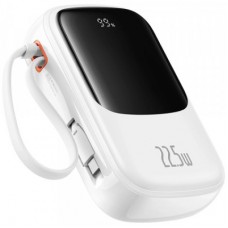 Батарея универсальная Baseus Qpow Pro+ 20000mAh 22,5W, PD/3.0, QC/3.0, FCP, AFC, built-in USB-C cable, white - Фото