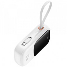 Батарея универсальная Baseus Qpow Pro+ 20000mAh 22,5W, PD/3.0, QC/3.0, FCP, AFC, built-in USB-C cable, white - Фото