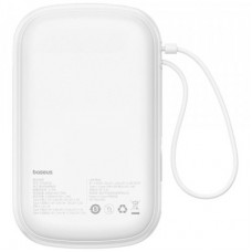 Батарея универсальная Baseus Qpow Pro+ 20000mAh 22,5W, PD/3.0, QC/3.0, FCP, AFC, built-in USB-C cable, white - Фото