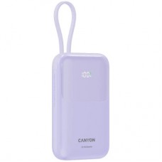 Батарея универсальная Canyon 10000mAh OnPower 101 PD/22.5W built-in cable Purple (CNS-CPB101PU) - Фото