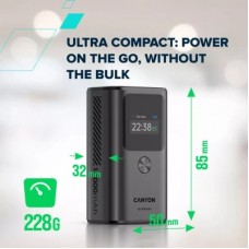 Батарея універсальна Canyon 10000 mAh OnPower 130 TFT PD/30W Dark Grey (CNS-CPB130DG) - Фото