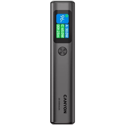 Батарея універсальна Canyon 20000 mAh OnPower 230 TFT PD/130W Dark Grey (CNS-CPB230DG)