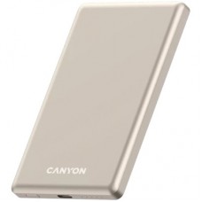 Батарея універсальна Canyon 5000 mAh OnPower 505 slim Magsafe PD/20W Beige (CNS-CPB505BE) - Фото