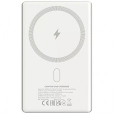 Батарея універсальна Canyon 5000 mAh OnPower 505 slim Magsafe PD/20W Beige (CNS-CPB505BE) - Фото