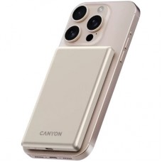 Батарея універсальна Canyon 5000 mAh OnPower 505 slim Magsafe PD/20W Beige (CNS-CPB505BE) - Фото