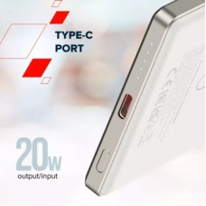 Батарея універсальна Canyon 5000 mAh OnPower 505 slim Magsafe PD/20W Beige (CNS-CPB505BE) - Фото