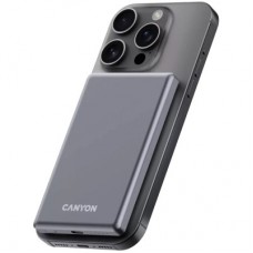 Батарея універсальна Canyon 5000 mAh OnPower 505 slim Magsafe PD/20W Dark Grey (CNS-CPB505DG) - Фото