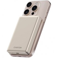 Батарея універсальна Canyon 10000 mAh OnPower 510 slim Magsafe PD/20W Beige (CNS-CPB510BE) - Фото