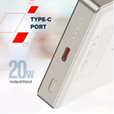 Батарея універсальна Canyon 10000 mAh OnPower 510 slim Magsafe PD/20W Beige (CNS-CPB510BE) - Фото