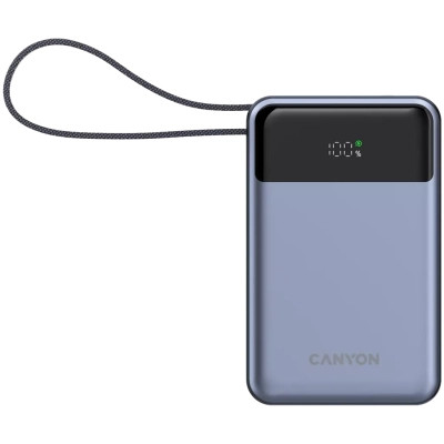 Батарея універсальна Canyon 20000 mAh OnPower 600 PD/65W built-in cable Dark Grey (CNS-CPB600DG)