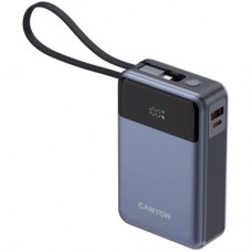 Батарея універсальна Canyon 20000 mAh OnPower 600 PD/65W built-in cable Dark Grey (CNS-CPB600DG) - Фото