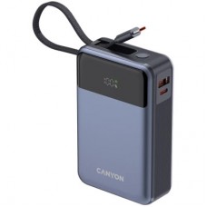 Батарея універсальна Canyon 20000 mAh OnPower 600 PD/65W built-in cable Dark Grey (CNS-CPB600DG) - Фото