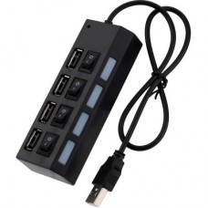 Концентратор Voltronic USB 2.0 to 4xUSB with switches black (YT-HWS4HS-B) - Фото