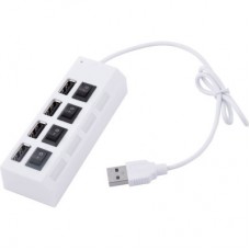 Концентратор Voltronic USB 2.0 to 4xUSB with switches white (YT-HWS4HS-W) - Фото