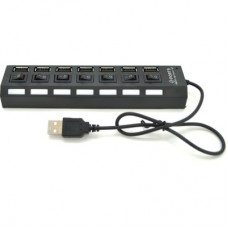 Концентратор Voltronic USB 2.0 to 7xUSB with switches black (YT-H7SHS-B) - Фото