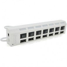 Концентратор Voltronic USB 2.0 to 7xUSB with switches white (YT-H7SHS-W) - Фото