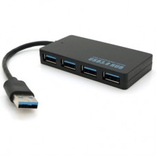 Концентратор Voltronic USB 3.0 to 4xUSB 0.14m flat black (YT-3HF4/2TB) - Фото