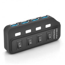 Концентратор Voltronic USB 3.0 to 4xUSB 0.6m with switches (YT-3H4S/2TB) - Фото